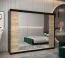 Armoire à portes coulissantes Bisaurin 6C avec miroir | Noir & Chêne Sonoma | 200 x 250 x 62 cm