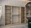 Armoire à portes coulissantes / Penderie Bisaurin 6A, Couleur : Chêne de Sonoma / Blanc mat - Dimensions : 200 x 250 x 62 cm ( H x L x P)