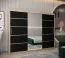 Armoire à portes coulissantes / Penderie Jan 06B avec miroir, Couleur : Chêne de Sonoma / Wengé - Dimensions : 200 x 250 x 62 cm ( H x L x P)