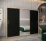 Armoire à portes coulissantes Bisaurin 6B avec miroir | Chêne Sonoma & Noir | 200 x 250 x 62 cm