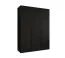 Armoire / Penderie à portes battantes avec trois portes Eiger 17, Couleur : Noir, largeur 1,5 m, deux tringles à vêtements, Poignées : Noir, deux compartiments, fonction Soft-Close