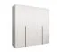 Armoire avec fonction soft-close Eiger 25, Couleur : Blanc, quatre portes, armoire à portes battantes, deux compartiments, largeur 2 mètres, Poignées : Noir, deux tringles à vêtements