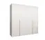 Armoire à portes battantes avec quatre portes Eiger 27, Couleur : Blanc, fonction soft-close, deux compartiments, armoire, Poignées : Or, largeur 2 mètres, deux tringles à vêtements