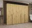 Armoire / Penderie à portes battantes avec fonction Soft-Close Eiger 34, Couleur : Chêne Artisan, trois tringles à vêtements, Poignées : Noir, largeur 2,5 mètres, trois compartiments