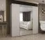 Armoire penderie 2 portes miroir Eiger 88 | Kaschmir | 2 m large | Poignées dorées | Soft-Close