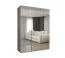 Armoire avec fonction soft-close Eiger 132, Couleur : Cachemire, deux compartiments, largeur 1,5 m, deux tringles à vêtements, Poignées : Or, trois portes miroir