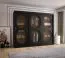 Armoire penderie 10 compartiments Ortler 07 | 2,5 m large | Portes coulissantes verre fumé | Noir élégant