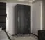 Armoire neutre à portes coulissantes aspect marbre Jotunheimen 158, couleur : noir - Dimensions : 208 x 100,5 x 62 cm (H x L x P)