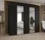 Armoire penderie Korab 94 noir | 2 portes miroir | 3 tringles | 2,5 m de largeur | Fermeture Soft-Close