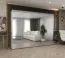 Armoire penderie à portes battantes Korab 158 | Blanc | 3 m de large | 6 portes miroir | Fermeture douce | 4 compartiments