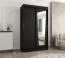 Armoire à portes coulissantes Aletschhorn 07 | Noir | 5 compartiments | 1 porte miroir | 120 cm de large | 2 penderies | Rails aluminium
