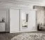 Armoire penderie Aletschhorn 22 | 2,5 m de large | Blanc | 2 portes miroir | 10 compartiments | Rails aluminium