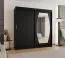 Armoire à portes coulissantes Musala 19 noir | 2 m large | miroir intégré | 2 tringles | 10 compartiments