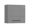 Armoire suspendue avec deux compartiments Pluna 03, Couleur : gris graphite, Bords ABS, Une porte, Dimensions : 57 x 60 x 30 cm, Poignées : Noir, pour cuisine