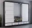 Armoire à portes coulissantes avec miroir | 218 x 250 x 61 cm | Blanc / Noir | Lusatian 33 | 3 portes | 4 tiroirs | 7 niches | Bicolore