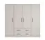 Armoire moderne Hannut 06, deux tringles à vêtements, Couleur : Cachemire, quatre portes, dimensions : 190 x 200 x 56 cm, deux tiroirs, cinq tablettes en bois