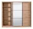 Armoire à portes coulissantes 3 vantaux Panevo 06 | 1 porte miroir | Chêne Artisan | 215,5 x 242 x 60 cm | 11 compartiments