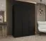 Armoire / Penderie à portes battantes avec trois portes Eiger 17, Couleur : Noir, largeur 1,5 m, deux tringles à vêtements, Poignées : Noir, deux compartiments, fonction Soft-Close