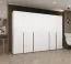 Armoire penderie Eiger 47 blanche | 6 portes battantes | Soft-Close | 3 m de large | Poignées noires
