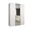 Armoire penderie 1,5 m Eiger 71 | Blanc | Miroir | Poignées dorées | Soft-Close