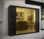 Armoire exceptionnelle au design moderne Hochfeiler 72, Couleur : Noir / Marbre noir - Dimensions : 200 x 250 x 62 cm (h x l x p), avec trois miroirs