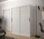 Armoire au design moderne Mulhacen 52, couleurs : Blanc mat / Noir mat - Dimensions : 200 x 150 x 62 cm (H x L x P), avec cinq casiers