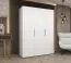 Armoire avec trois portes Korab 16, Couleur : Blanc, largeur 1,5 m, armoire à portes battantes, deux compartiments, Poignées : Or, deux tringles à vêtements, fonction Soft-Close