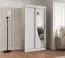 Armoire penderie Jorasses 02 blanc | 1 porte miroir | 100 cm large | portes coulissantes | 5 compartiments | 2 tringles