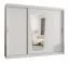 Armoire penderie Aletschhorn 22 | 2,5 m de large | Blanc | 2 portes miroir | 10 compartiments | Rails aluminium
