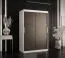 Armoire penderie élégante Liskamm 06 | 5 compartiments | Blanc mat / Noir mat | 200 x 120 x 62 cm | Grand espace de rangement