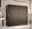 Armoire penderie Liskamm 20 noir mat | 200 x 200 x 62 cm | 10 compartiments | 2 tringles | Portes coulissantes