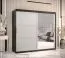 Armoire dressing Liskamm 43 | Grand espace de rangement | Noir mat / Blanc mat | 200 x 200 x 62 cm | Porte miroir