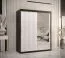 Armoire Balmenhorn 83 avec miroir | 5 compartiments | Noir mat / Blanc mat | 200 x 150 x 62 cm