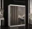 Armoire simple Balmenhorn 82, Couleur : Blanc mat / Noir mat - Dimensions : 200 x 150 x 62 cm (h x l x p), avec une porte à miroir