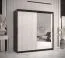 Armoire moderne Balmenhorn 87, Couleur : Noir mat / Blanc mat - Dimensions : 200 x 180 x 62 cm (h x l x p), avec une porte à miroir