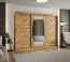 Armoire à portes coulissantes avec miroir Musala 21 | Chêne Artisan | 2,5 m de large | 10 compartiments | 2 tringles | Rails aluminium