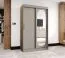 Armoire / Penderie à portes coulissantes Moldoveanu 08, couleur : cachemire, porte avec miroir ovale, largeur 1,2 mètres, cinq casiers, deux tringles à vêtements