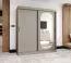 Armoire penderie Moldoveanu 16 | 1,8 m large | Finition cachemire | Porte miroir ovale | 10 compartiments | 2 tringles