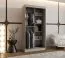 Armoire à portes coulissantes / Cachemire / 5 compartiments / 2 tringles à vêtements / Finitions haut de gamme / 100 x 62 x 200 cm / Armoire / Porte miroir / Design moderne
