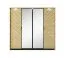 Armoire simple avec deux portes miroir Damous 01, Couleur : Chêne Scandi / Noir - Dimensions : 210 x 223 x 60 cm (h x l x p)