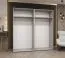 Armoire 2 mètres de large Eiger 26, Couleur : Blanc, Fonction soft-close, Penderie à portes battantes, Poignées : Cachemire, deux compartiments, deux tringles à vêtements, pour la chambre à coucher