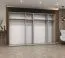 Armoire penderie Eiger 47 blanche | 6 portes battantes | Soft-Close | 3 m de large | Poignées noires