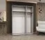 Armoire penderie 1,5 m Eiger 71 | Blanc | Miroir | Poignées dorées | Soft-Close