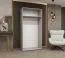 Armoire une barre Eiger 112, deux portes miroir, largeur 1 mètre, fonction soft-close, un compartiment, pour chambre à coucher
