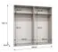Armoire / 4 portes / Couleur : Blanc / 2 compartiments / 2 tringles à vêtements / Poignées : Or / Fonction Soft-Close / Dimensions : 200 x 52 x 202 cm / Chants ABS