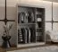 Armoire à portes coulissantes / Cachemire / 5 compartiments / 2 tringles / Détails modernes / 1 porte miroir / 150 x 62 x 200 cm / Penderie