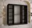 Armoire moderne en marbre Hochfeiler 64, Couleur : Noir / Marbre noir - Dimensions : 200 x 180 x 62 cm (H x L x P), avec un miroir