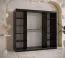 Armoire avec grand espace de rangement Hochfeiler 92, Couleur : Noir / Marbre noir - Dimensions : 200 x 200 x 62 cm (h x l x p), avec deux miroirs