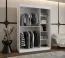 Armoire penderie 5 compartiments Signalkuppe 10 | Blanc | 1,5 m de large | Porte miroir | 2 tringles | Portes coulissantes