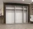 Armoire à portes battantes Korab 147 | Blanc, poignées couleur cachemireées | 2,5 m de large | 5 portes miroir | Soft-Close
